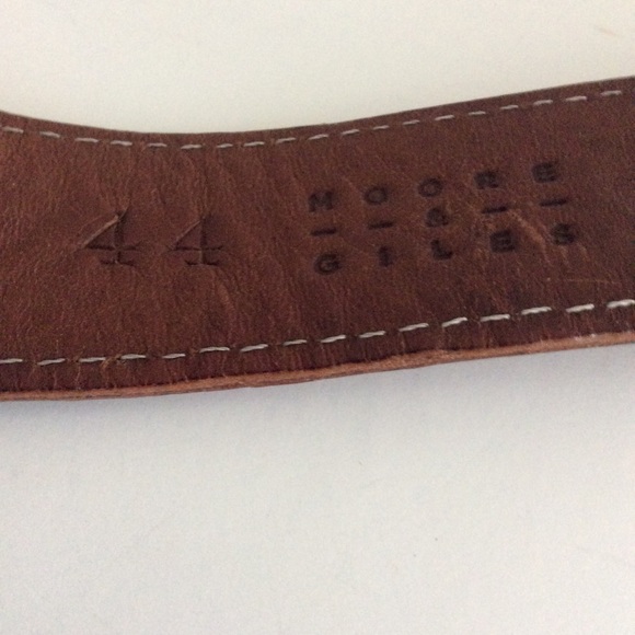 Moore & Giles Belt Mens Size 44 Leather Silver Buckle - Picture 4 of 11